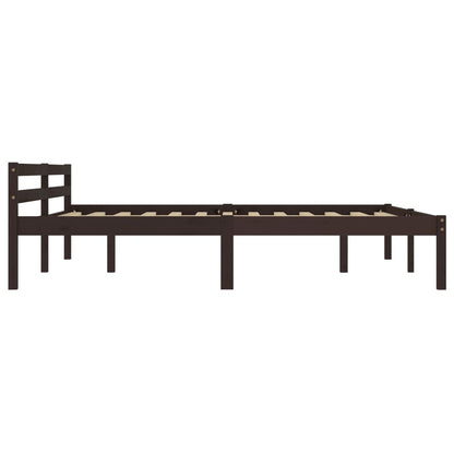 Solid wood bed dark brown pine 160x200 cm
