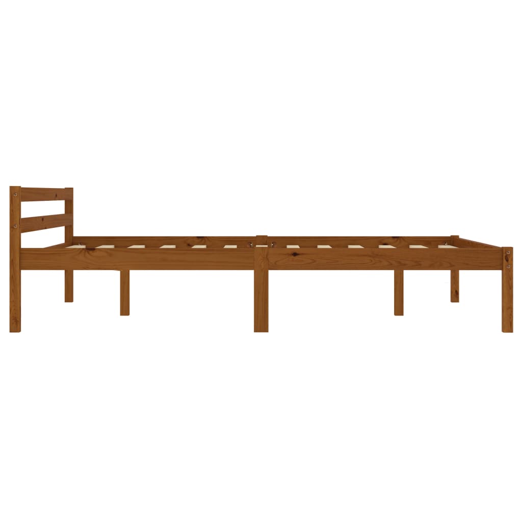 Krevet od punog drva med smeđi bor 140x200 cm