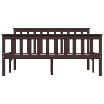 Krevet od punog drva tamno smeđi bor 140x200 cm