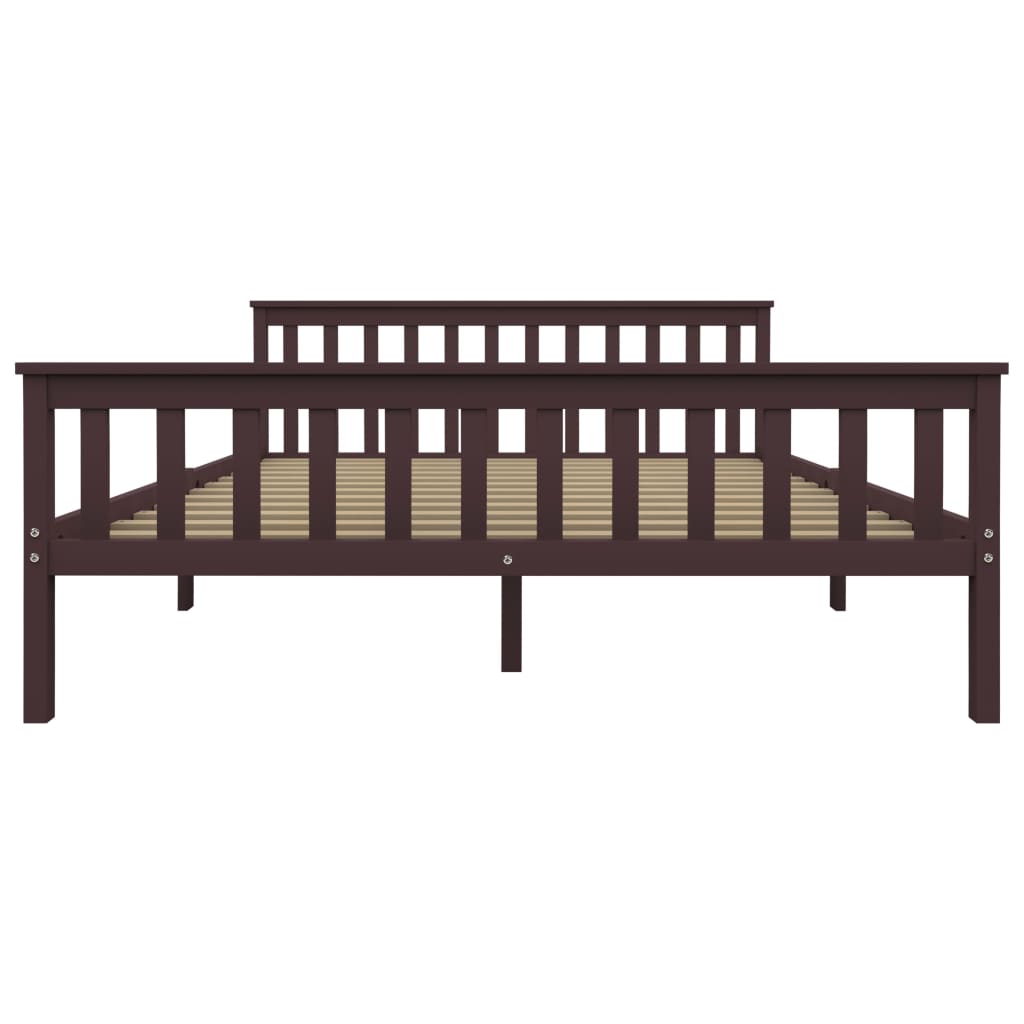 Massivholzbett Dunkelbraun Kiefer 160x200 cm