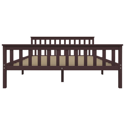 Massivholzbett Dunkelbraun Kiefer 160x200 cm