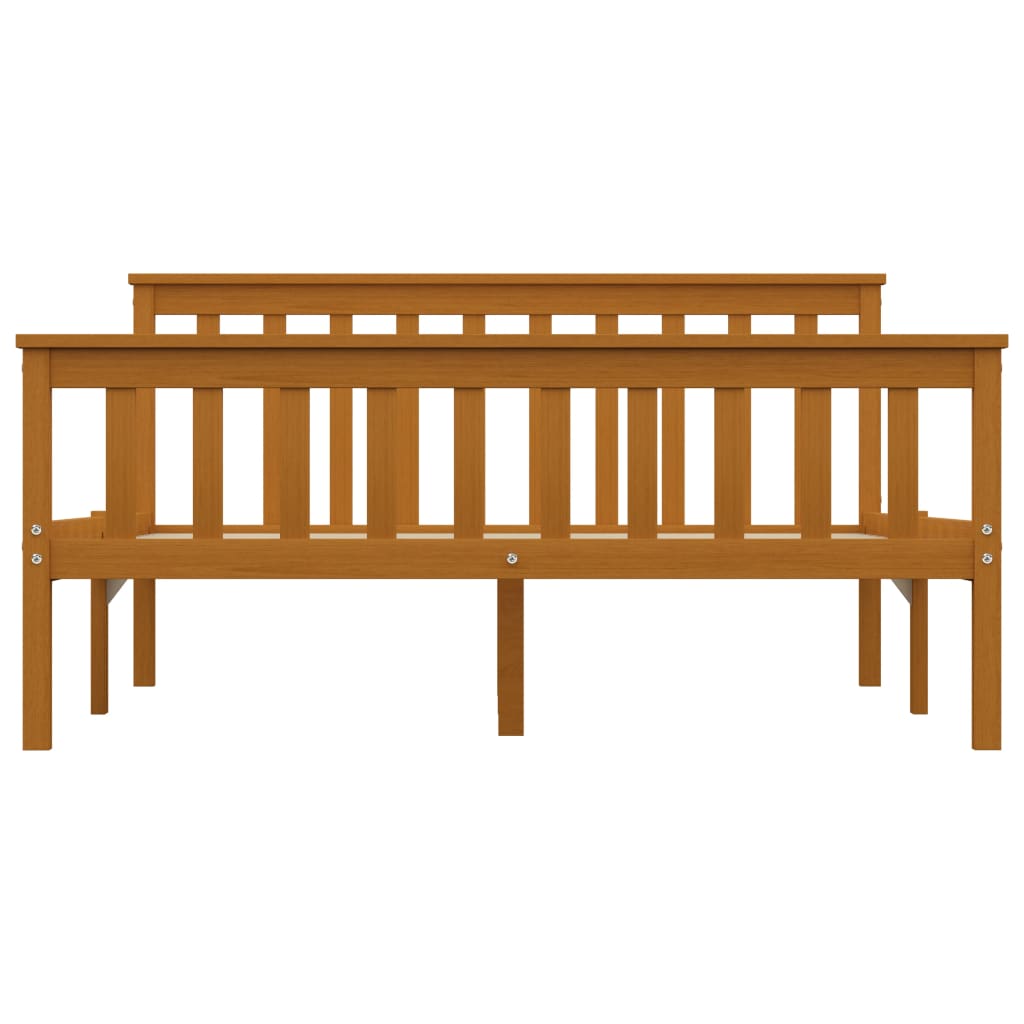 Krevet od punog drva med smeđi bor 140x200 cm