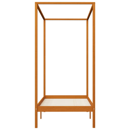 Himmelbett-Gestell Honigbraun Massivholz Kiefer 90 x 200 cm