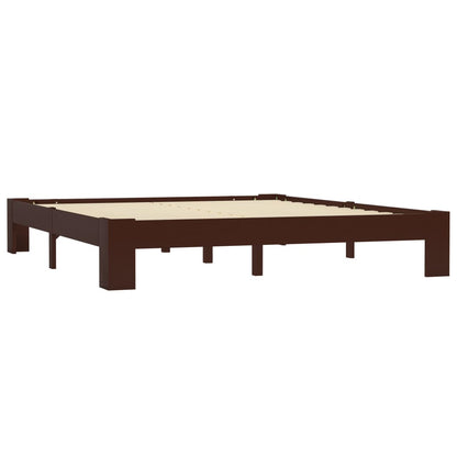 Solid wood bed dark brown pine 160x200 cm