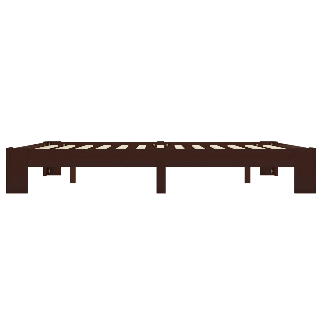 Solid wood bed dark brown pine 160x200 cm