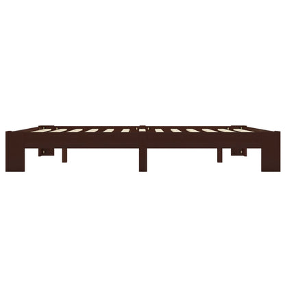 Solid wood bed dark brown pine 160x200 cm