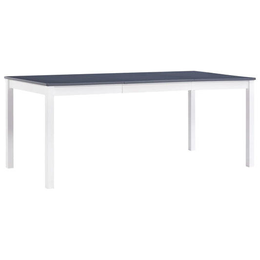 Dining table white and grey 180 x 90 x 73 cm pinewood
