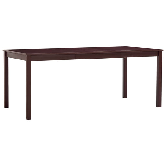 Dining table dark brown 180 x 90 x 73 cm pinewood