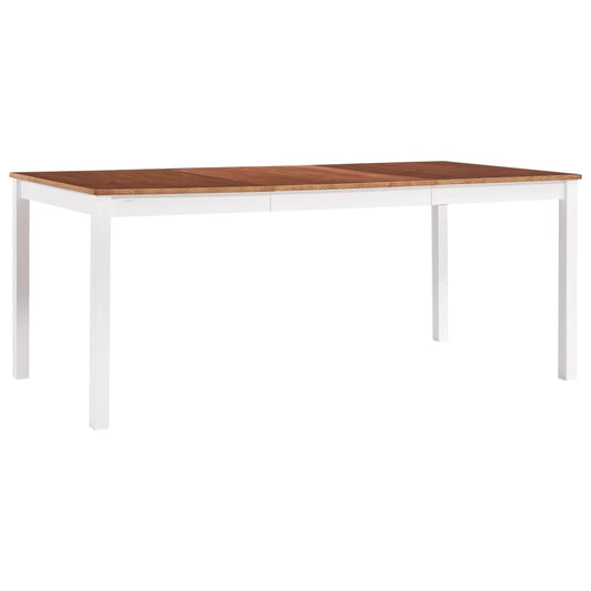 Dining table white and brown 180 x 90 x 73 cm pinewood