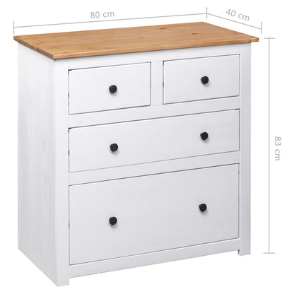 Sideboard White 80x40x83 cm Pinewood Panama