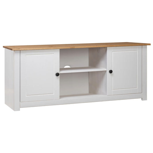 TV cabinet white 120x40x50 cm solid Panama pine