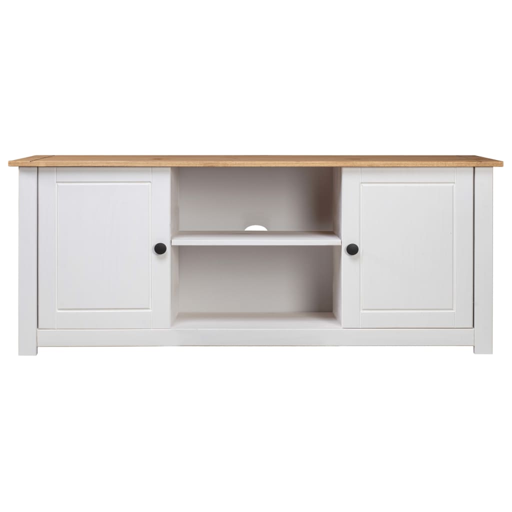 TV cabinet white 120x40x50 cm solid Panama pine