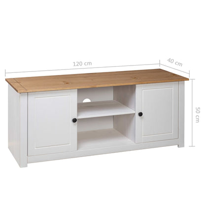 TV cabinet white 120x40x50 cm solid Panama pine