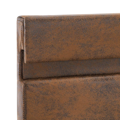 Okvir kreveta s LED smeđom tkaninom 140x200 cm