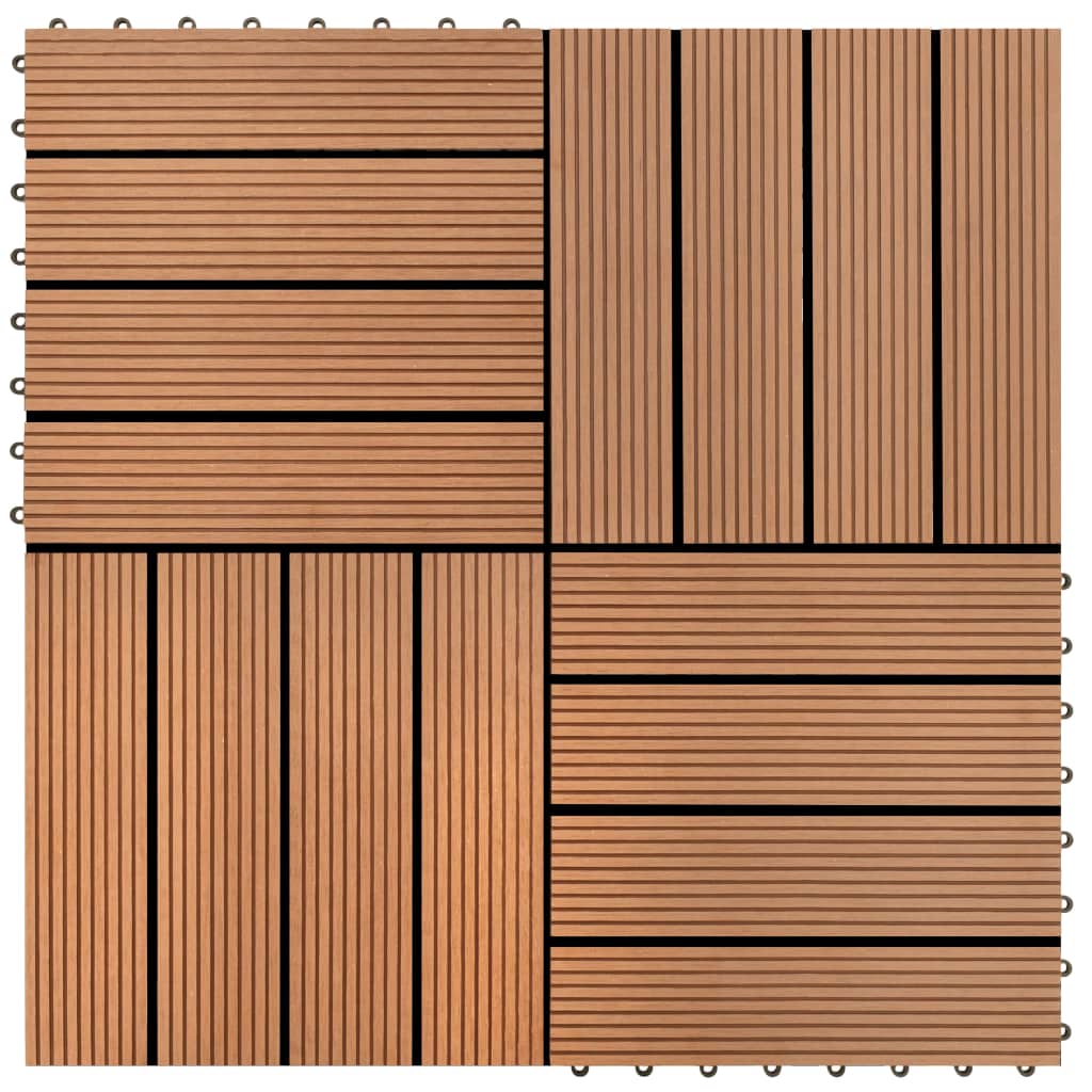 22 pcs. terrace tiles 30 x 30 cm 2 sqm WPC brown