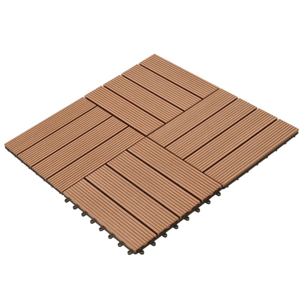 22 pcs. terrace tiles 30 x 30 cm 2 sqm WPC brown