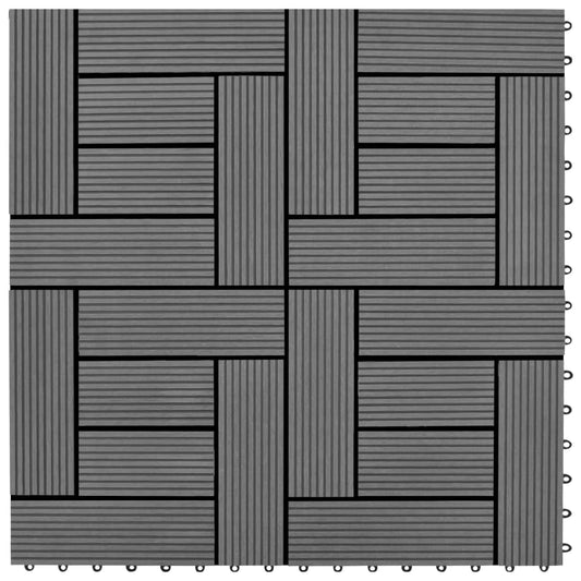 22 pcs. terrace tiles 30 x 30 cm 2 sqm WPC grey