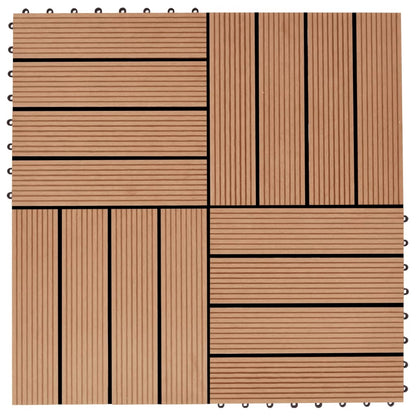 22 pcs. terrace tiles 30 x 30 cm 2 sqm WPC teak wood color