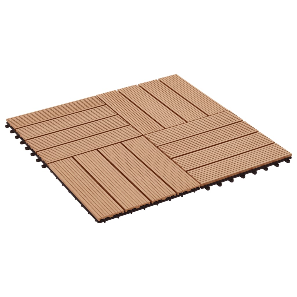 22 pcs. terrace tiles 30 x 30 cm 2 sqm WPC teak wood color