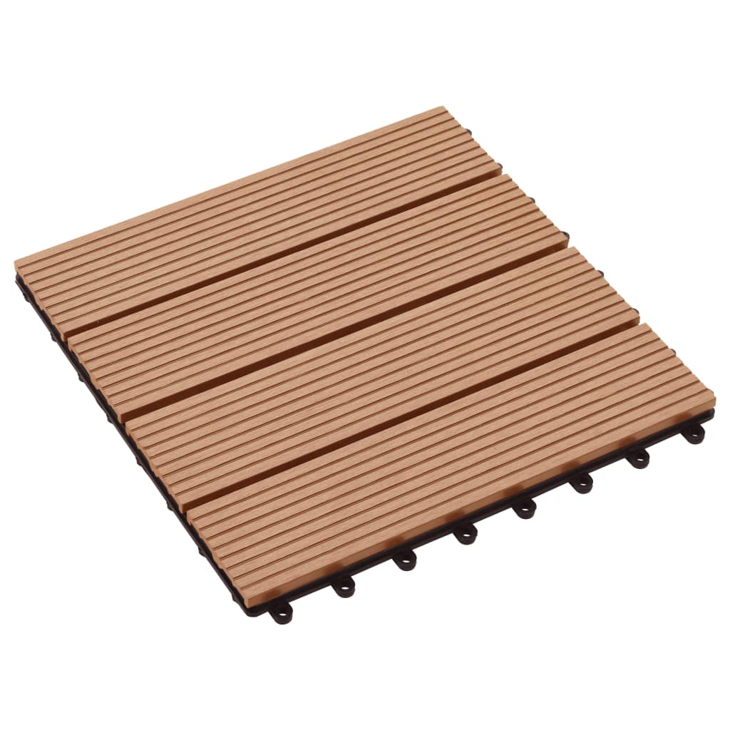 22 pcs. terrace tiles 30 x 30 cm 2 sqm WPC teak wood color