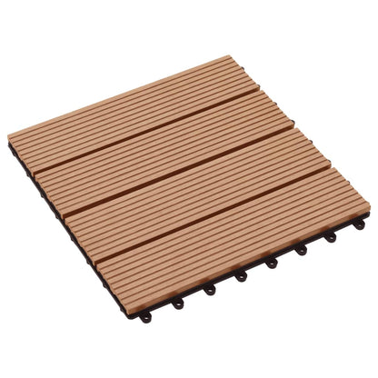 22 pcs. terrace tiles 30 x 30 cm 2 sqm WPC teak wood color