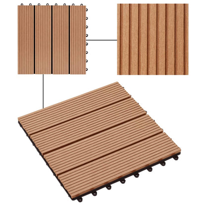 22 pcs. terrace tiles 30 x 30 cm 2 sqm WPC teak wood color