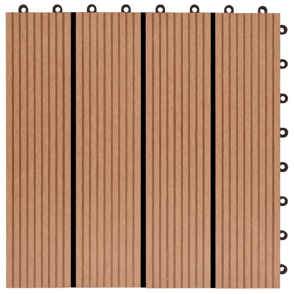22 pcs. terrace tiles 30 x 30 cm 2 sqm WPC teak wood color