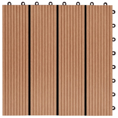22 pcs. terrace tiles 30 x 30 cm 2 sqm WPC teak wood color