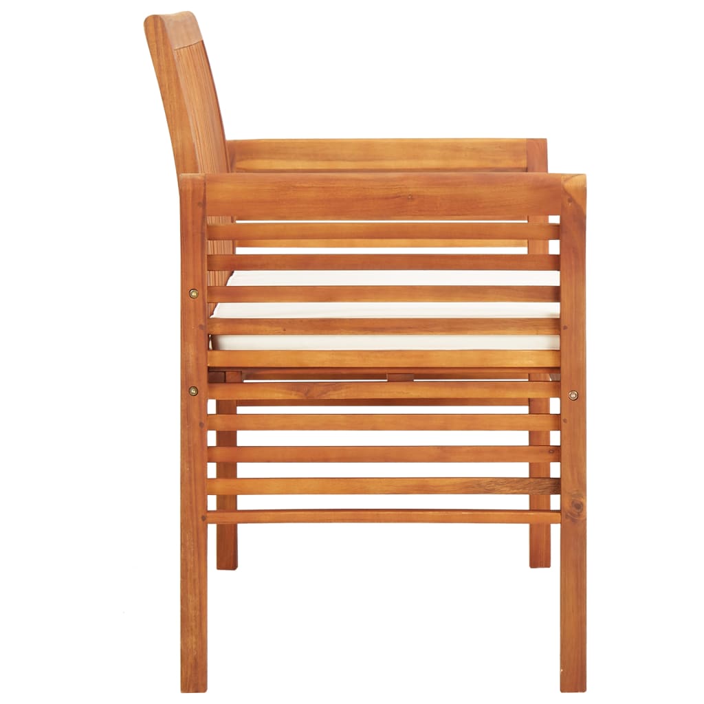 2-seater garden bench with cushion 120 cm solid acacia wood