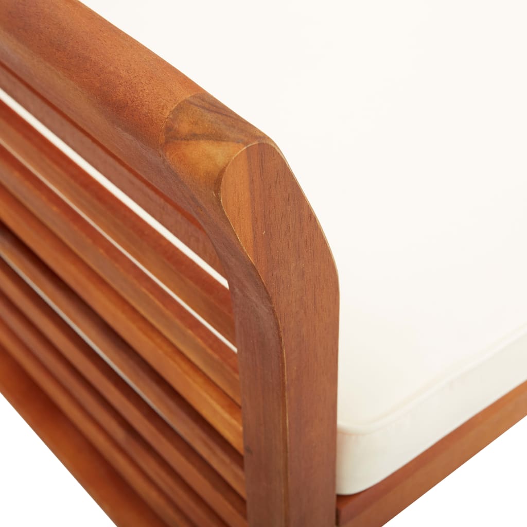 2-seater garden bench with cushion 120 cm solid acacia wood