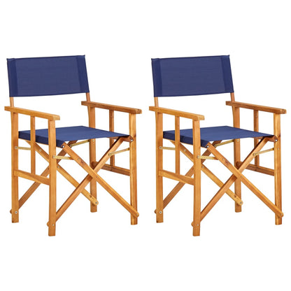 Director's chairs 2 pcs. Solid wood acacia blue
