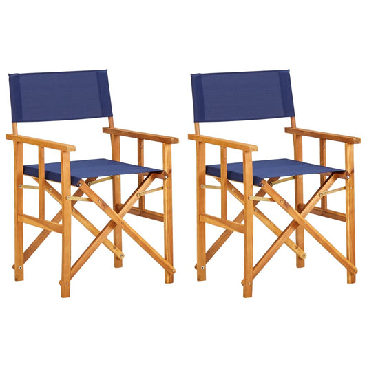 Director's chairs 2 pcs. Solid wood acacia blue