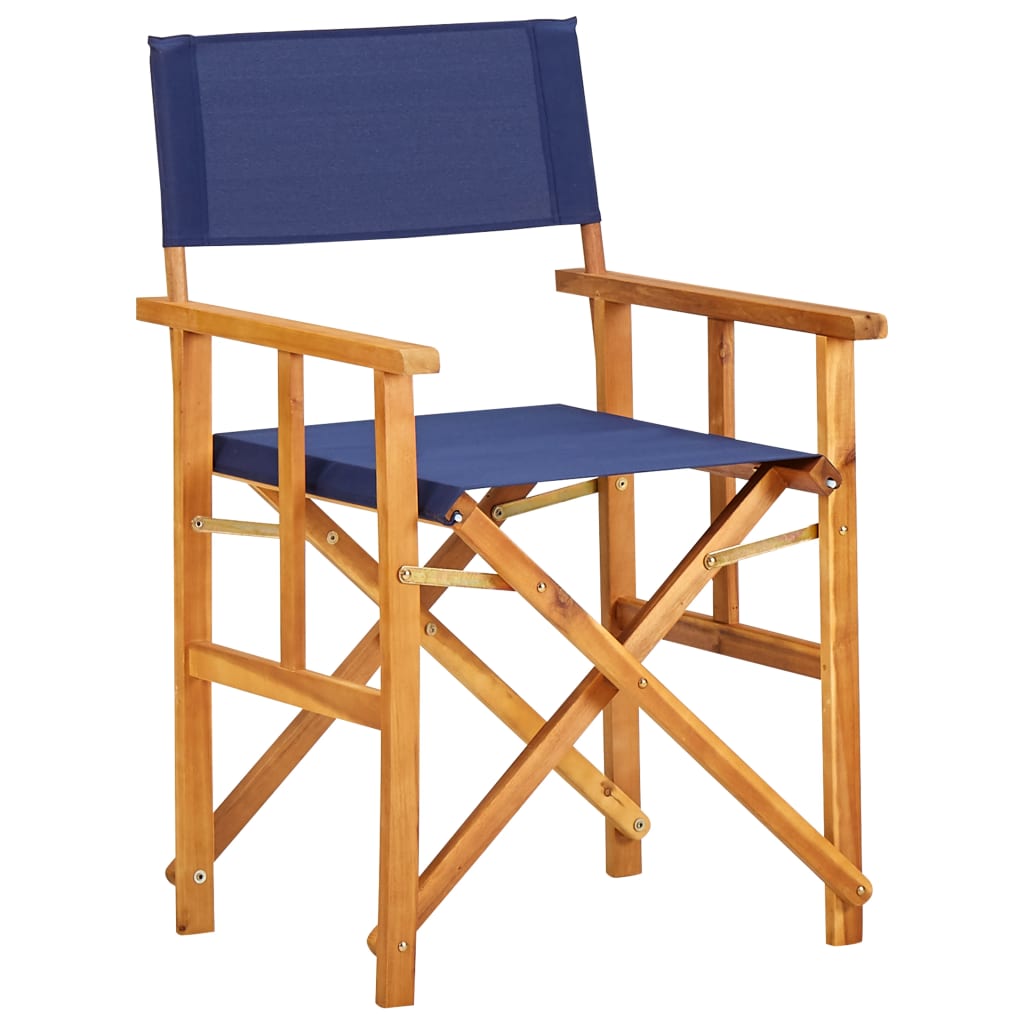 Director's chairs 2 pcs. Solid wood acacia blue