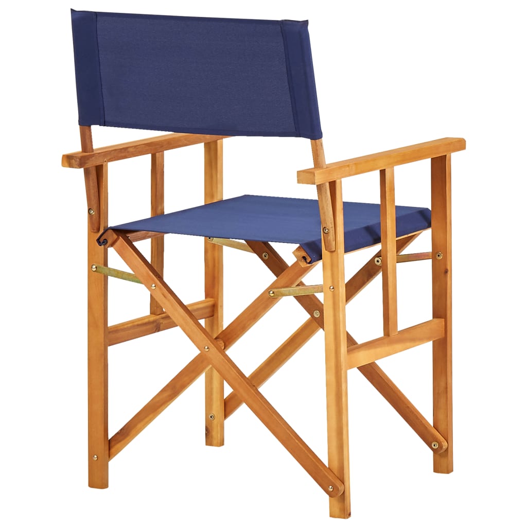 Director's chairs 2 pcs. Solid wood acacia blue