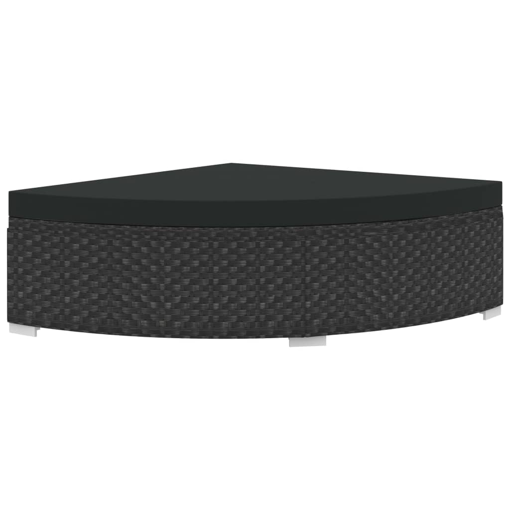 6-piece garden lounge set with cushions poly rattan black