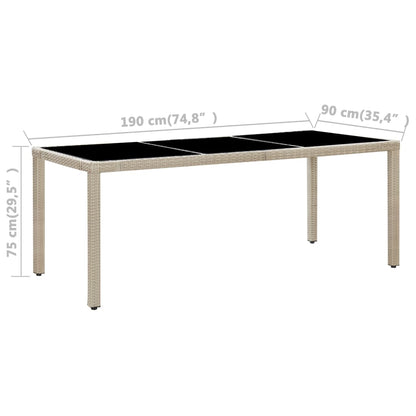 9 kom. Vrtna blagovaonska grupa s jastucima od poli ratana bež