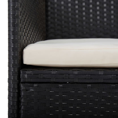 Garden Dining Chairs 2 pcs. Poly Rattan Black