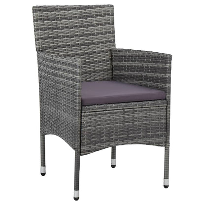 Garden Dining Chairs 2 pcs. Poly Rattan Grey