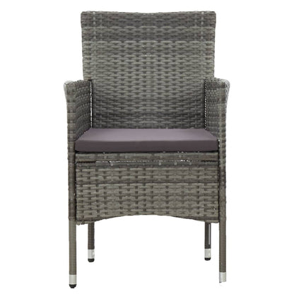 Garden Dining Chairs 2 pcs. Poly Rattan Grey