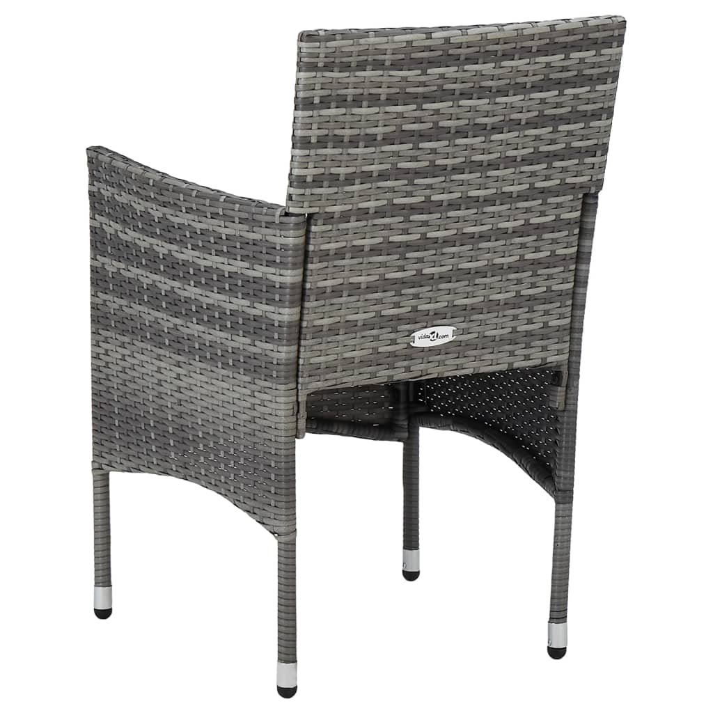 Garden Dining Chairs 2 pcs. Poly Rattan Grey