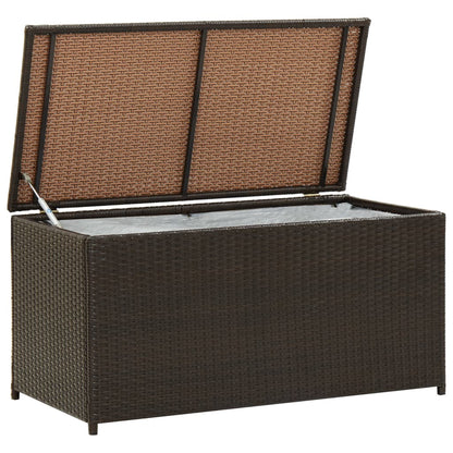 Garden box poly rattan 100x50x50 cm brown
