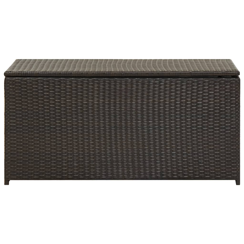 Garden box poly rattan 100x50x50 cm brown