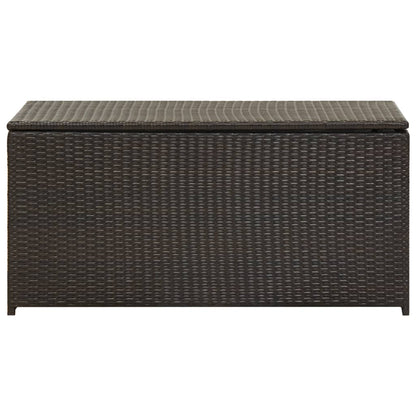 Garden box poly rattan 100x50x50 cm brown