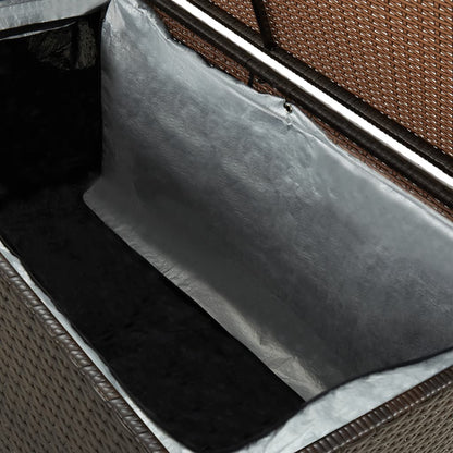 Garden box poly rattan 100x50x50 cm brown