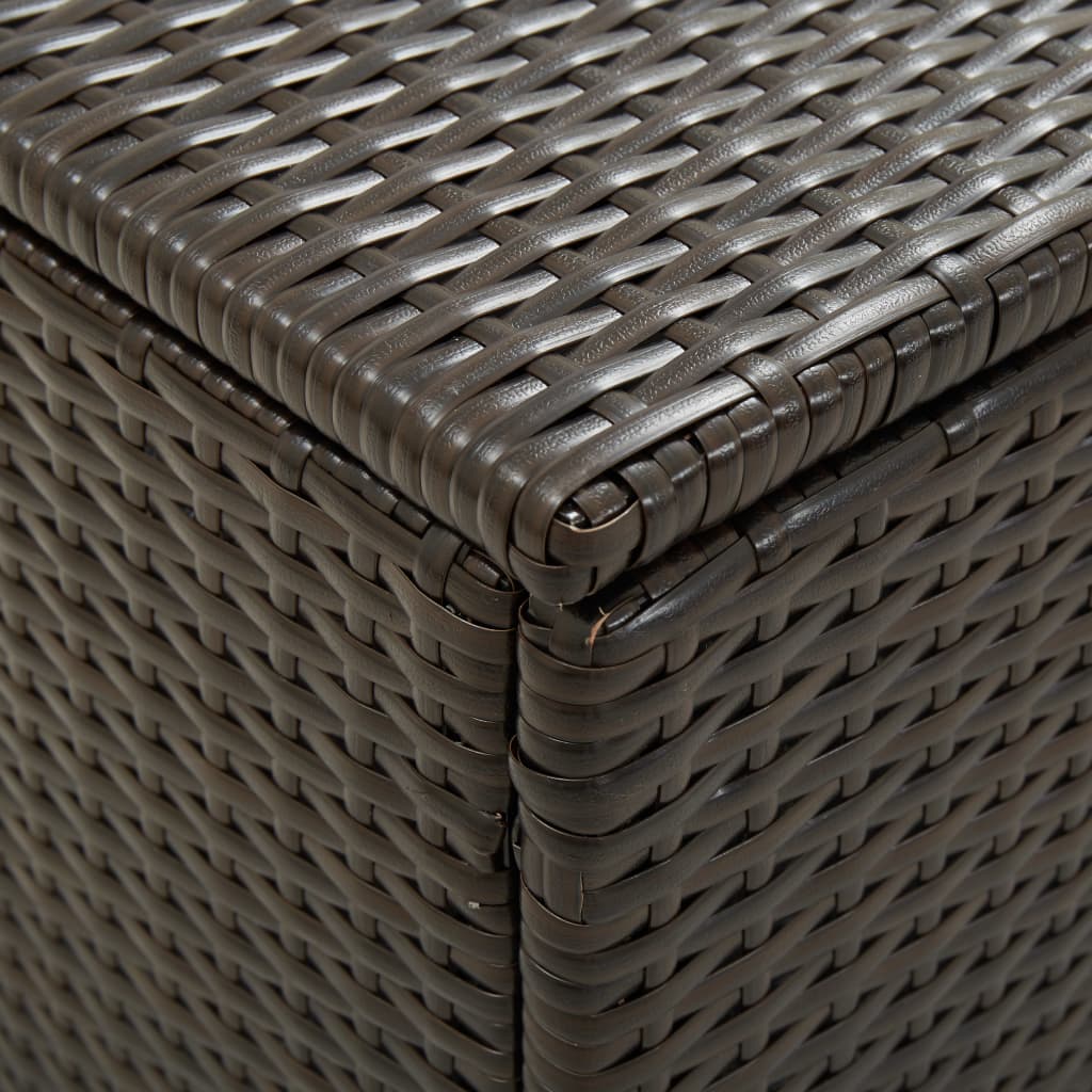 Garden box poly rattan 100x50x50 cm brown
