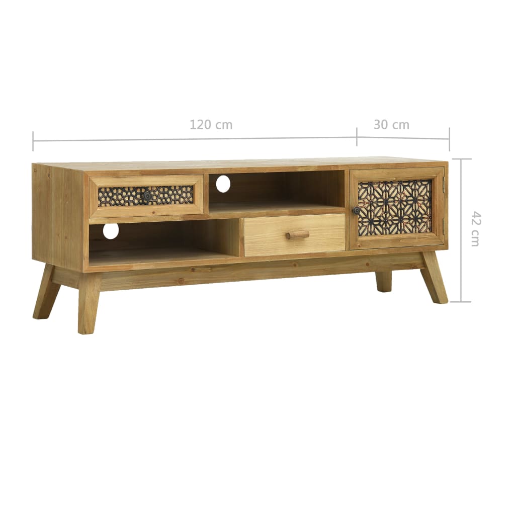 TV cabinet with patterns brown 120x30x42 cm wood