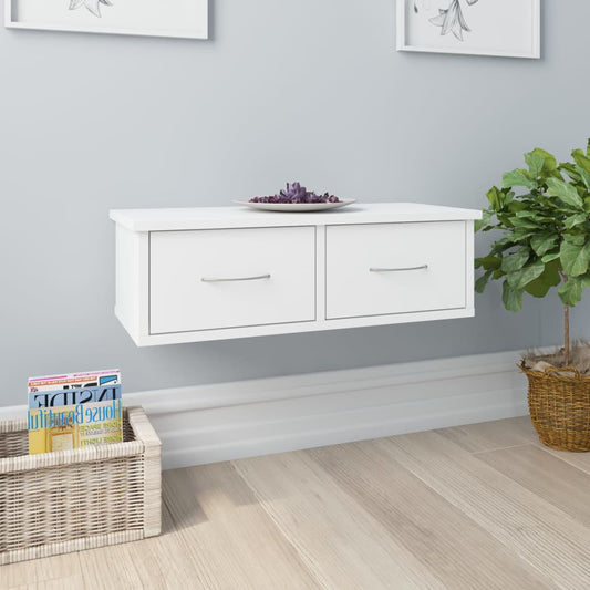 Wall drawer shelf white 60x26x18.5 cm wood material