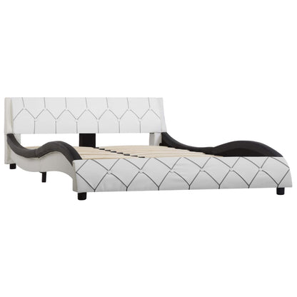 Okvir kreveta bijela i crna umjetna koža 140x200 cm