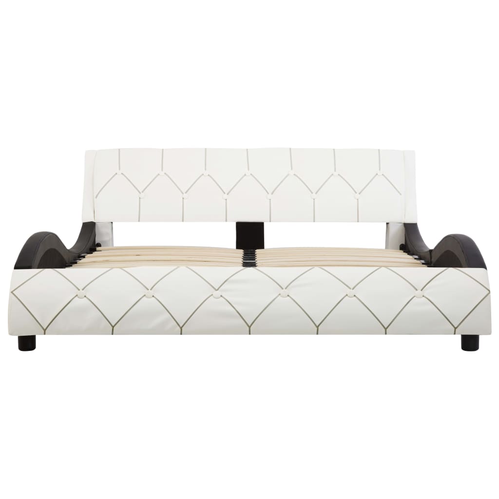 Okvir kreveta bijela i crna umjetna koža 140x200 cm