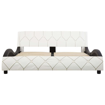 Okvir kreveta bijela i crna umjetna koža 140x200 cm